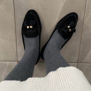 Michael Kors Black Leather Loafers with Tassels